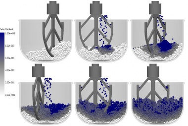 Bild Simulationsgrafik eines Zementleim-Mischprozesses