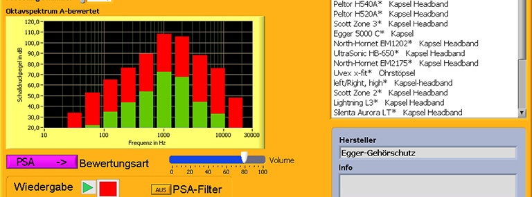 Bild Analysesoftware DSA-Gehörschutzauswahl