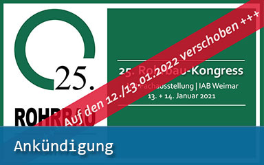 Bild Banner Ankündigung 25. Rohrbau in Weimar auf 2022 verschoben