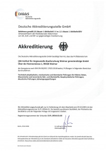 Bild Akkreditierungsurkunde IAB Weimar gGmbH