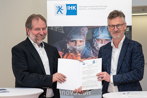 Bild Dr. Ulrich Palzer (FTVT e.V.) und Dr. Ralf Pieterwas (IHK Südthüringen) | © IHK Südthüringen