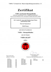 Bild PDF Zertifikat VMPA-B-2157 IAB Weimar 