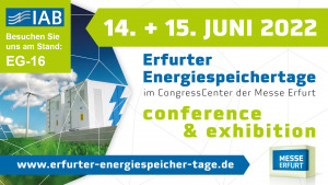 Bild Banner Erfurter Energiespeichertage 2022 mit Aussteller IAB