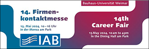 Bild Banner 14. Firmenkontaktmesse der Bauhaus-Universität Weimar mit IAB