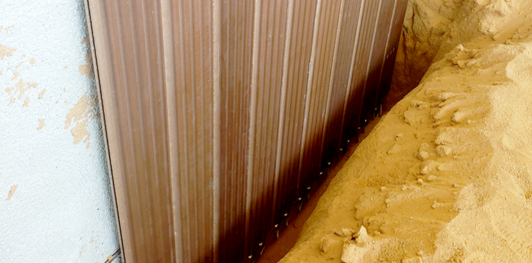 Bild Thermisch aktivierte Bauteile an einer Außenwand im Kellerbereich 